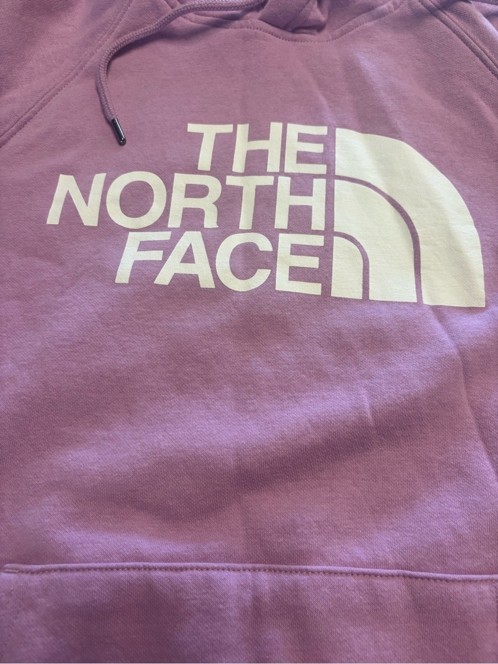 The North Face Womens Half Dome Pullover Hoodie Sweatshirt Big Logo Mauve Large - Picture 13 of 15